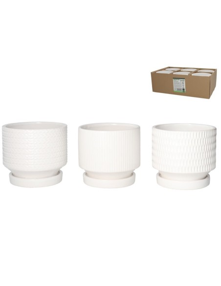 MACETERO TADEO BLANCO 3 SRT 13X13X11,8 CM