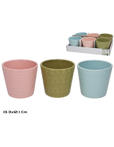 MACETERO JALIL CERAMICA 3 COL 13,2X12,1 CM