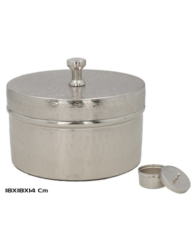 ORGANIZADOR CON TAPA NIQUEL 18X18X14CM