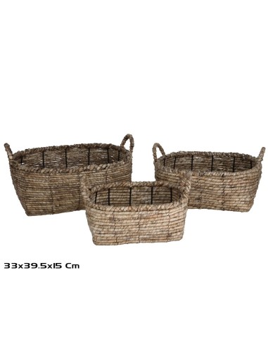 SET 3 CESTAS IRIA RECT.39,5X33X15CM