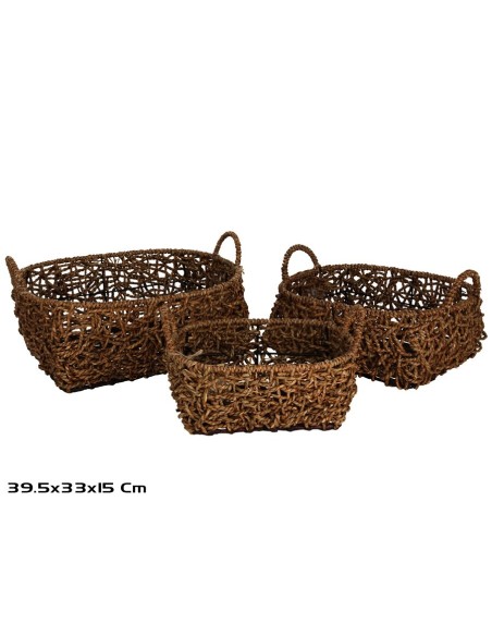 SET 3 CESTAS ILIAN  RECT 39,5X33X15CM