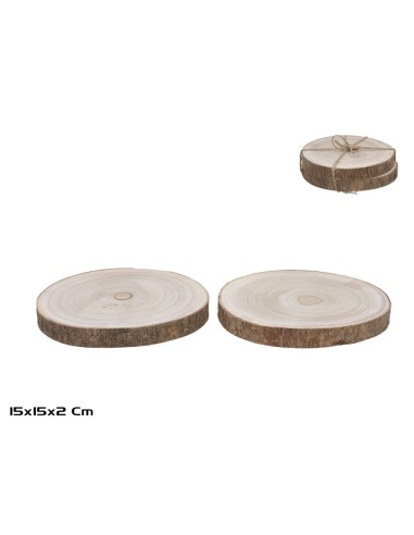 SET 2 PEANA MADERA IRON 15X15X2CM