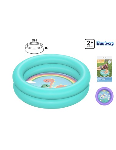 PISCINA HINCHABLE INFANTIL TRANSPA 61X15CM