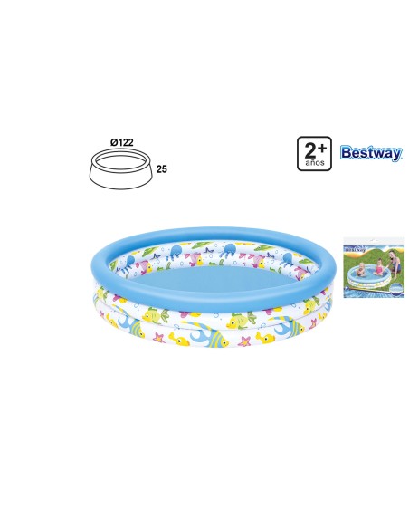 PISCINA INF. 3 ANILLOS ANIMALES 122X25CM