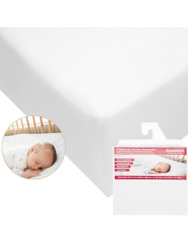 PROTECTOR COLCHÓN DE CUNA RIZO IMPERMEABLE BLANCO 60cm x 120cm