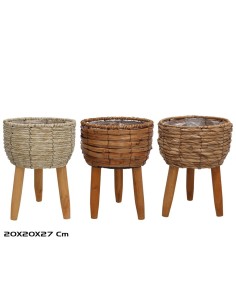 MACETERO C/PIE IRIS 20X20X27CM 3 SURTIDOS