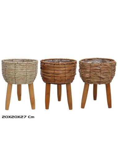 MACETERO C/PIE IRIS 20X20X27CM 3 SURTIDOS