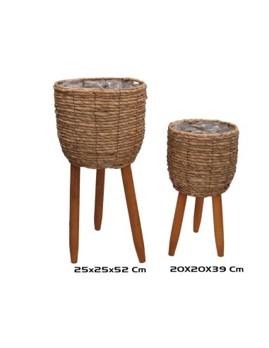 SET 2 MACETEROS C/PIE IREN 25X25X52CM