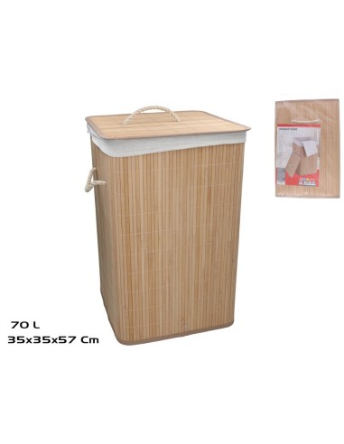 PONGOTODO CUADRADO IRKA  BAMBU 70L 35X35X57CM