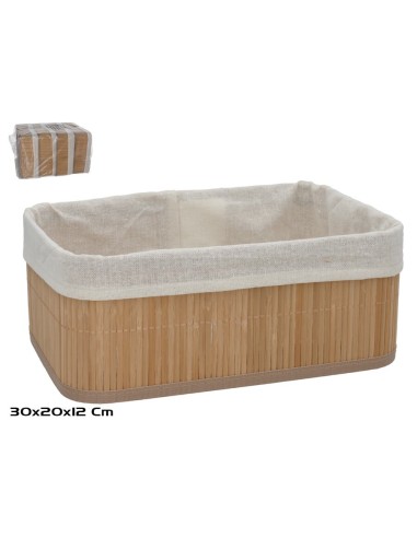 CESTA RECTANGULAR IRKA BAMBU 30X20X12CM