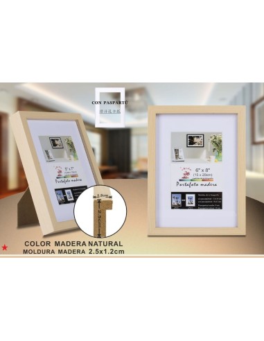PORTAFOTO MADERA DM-891 15X20CM