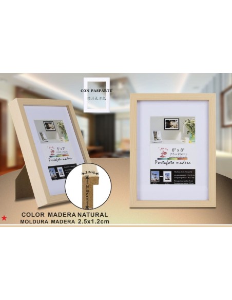 PORTAFOTO MADERA DM-891 15X20CM