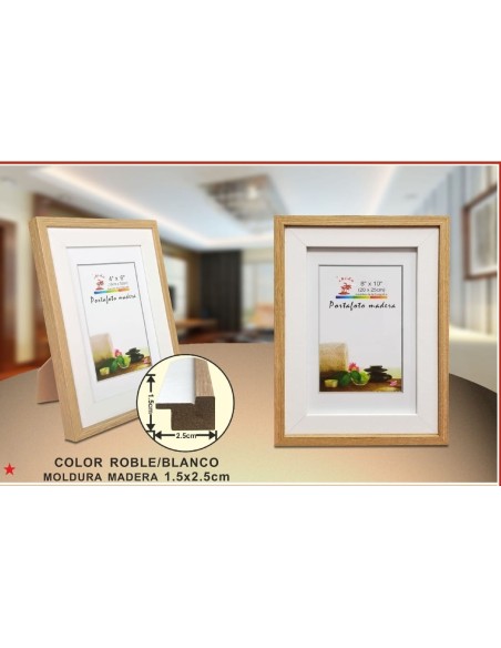PORTAFOTO MADERA DM-844 13X18CM(12/36)