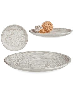 PLATO MADERA DECORACION ESPIRAL BL 29CM