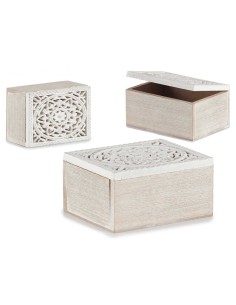 CAJA CALADA MADERA RECTANGULAR BLANCO
