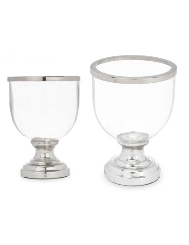 PORTAVELA COPA GRANDE PLATEADA 18 x 18 x 23.5 cm