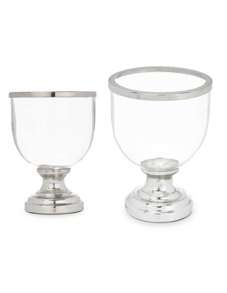 PORTAVELA COPA GRANDE PLATEADA 18 x 18 x 23.5 cm