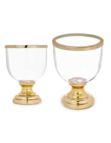 PORTAVELA COPA GRANDE DORADA 17.3 x 17.3 x 23.5 cm