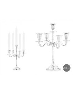 CANDELABRO 5 VELAS PLATEADO 28,5CM