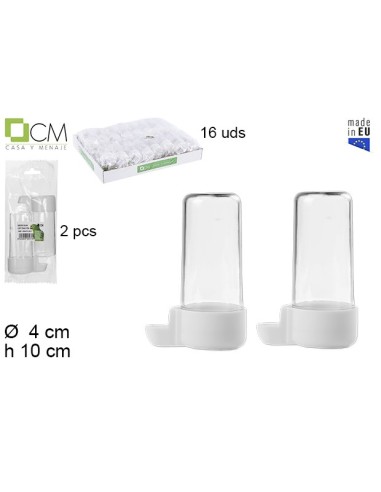 BEBEDERO PAJARO CORTO TRANSP. 2pzs