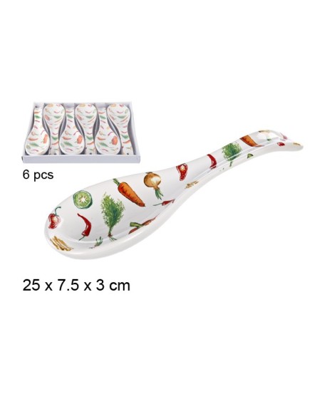CUCHARA CERAMICA DECORACION VERDURAS