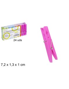 PINZAS 7.2CM 24UND PLASTICO COLORES