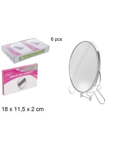ESPEJO DOBLE CON AUMENTO OVALADO 18 CM