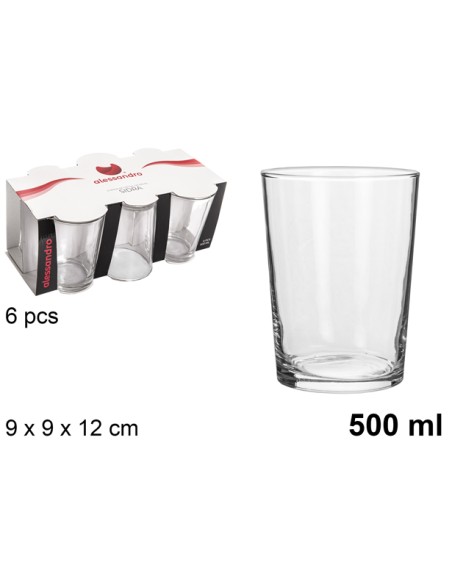 VASO 500ML SIDRA 6UND CRISTAL