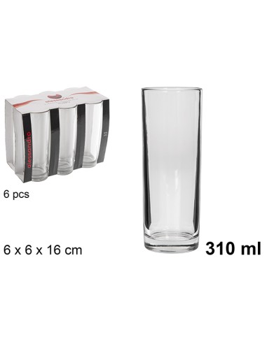VASO CRISTAL TUBO 310 ML