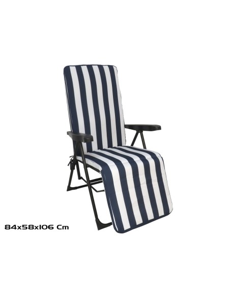 TUMBONA ACERO RECLINABLE 5POS 5CM KERANY 84X85X106