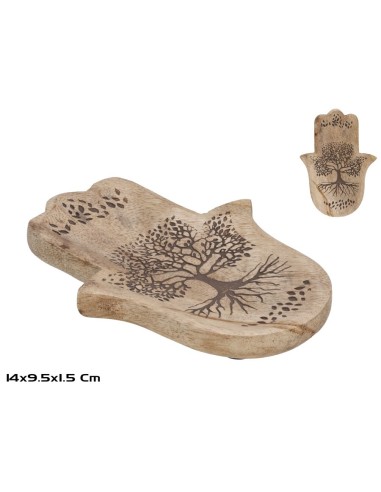 BANDEJA MANO ARBOL VIDA 14X9,5X1,5CM