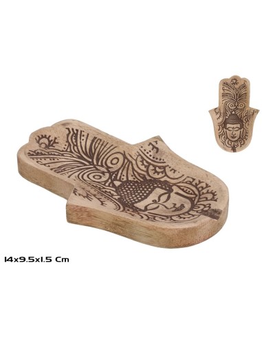 BANDEJA CENICERO MANO BUDA 14X9,5X1,5CM