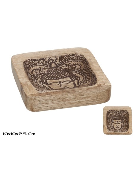 BANDEJA MADERA 10X10X2,5CM BUDA