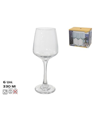 SET 6 COPAS VINO LAGO 330ML
