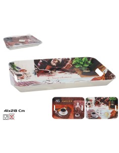 BANDEJA COFFEE DESIGN 41X28CM 2 SURT