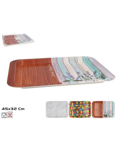 BANDEJA RECTANGULAR ALFRED 45X32CM 3 SURT