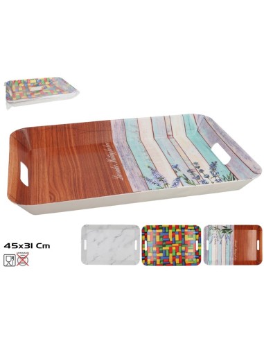 BANDEJA RECTANGULAR ALFRED 45X31CM 3 SURT