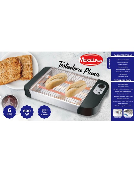 TOSTADORA PLANA NEGRO