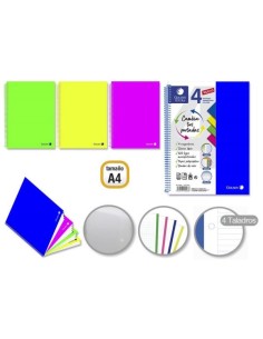 CUADERNO 4 TAPAS PP A4 120 HOJAS C/ SOBRE PP