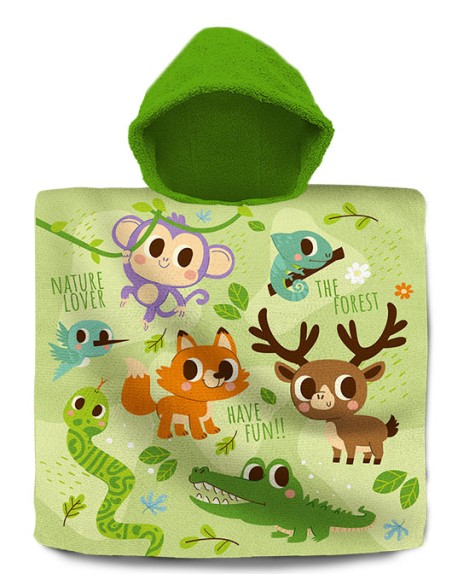 PONCHO DE ALGODON 60x120CM INTO THE FOREST (6x4)