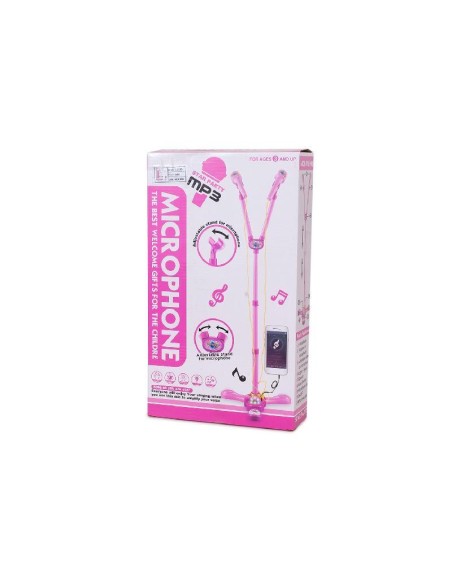 MICROFONO 2UNS ROSA PIE AJUSTABLE ALTURA