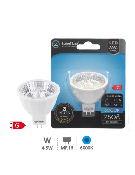 BOMBILLA LED COB  DICROICA 4,5W MR16 6000K