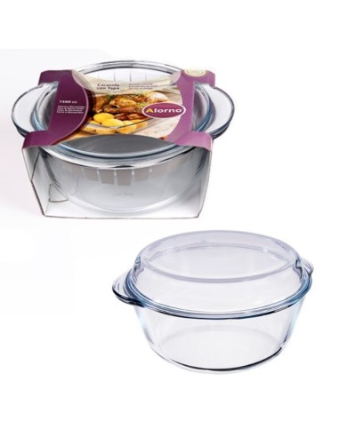 FUENTE 1.5L C/TAPA VIDRIO RED ALORNO