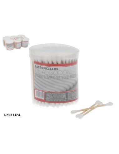 SET 120 BASTONCILLOS ALGODÓN MADERA 7,5X6 CM