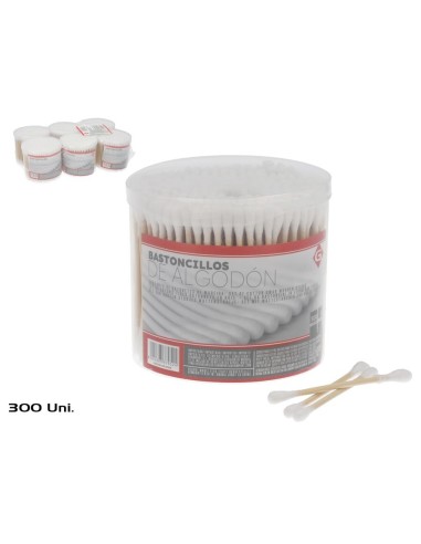 SET 300 BASTONCILLOS ALGODÓN MADERA 8,5X8 CM