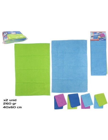SET 2 BAYETAS MICROFIBRA 40X60CM 260G