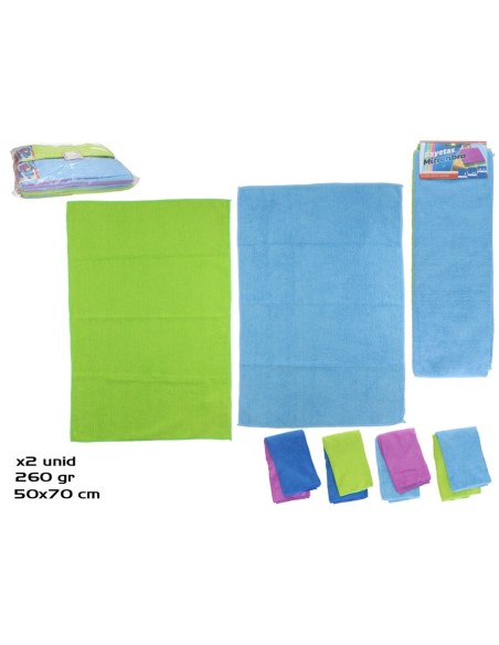 SET 2 BAYETAS MICROFIBRA 50X70CM 260G