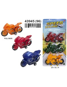 BLISTER 3 MOTOS CARRERAS PULL BACK (24)(96)