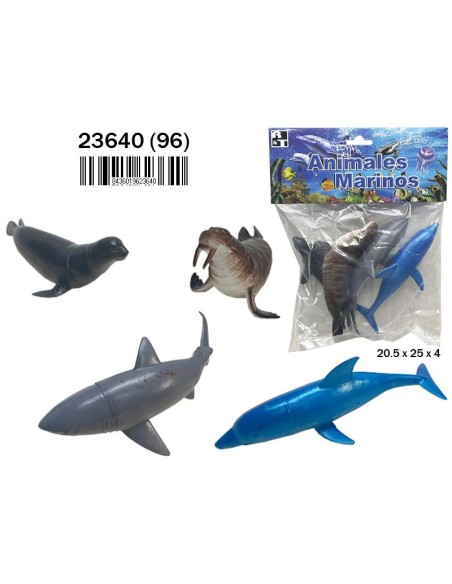 BOLSA ANIMALES MARINOS 4 PCS. (24)(96)