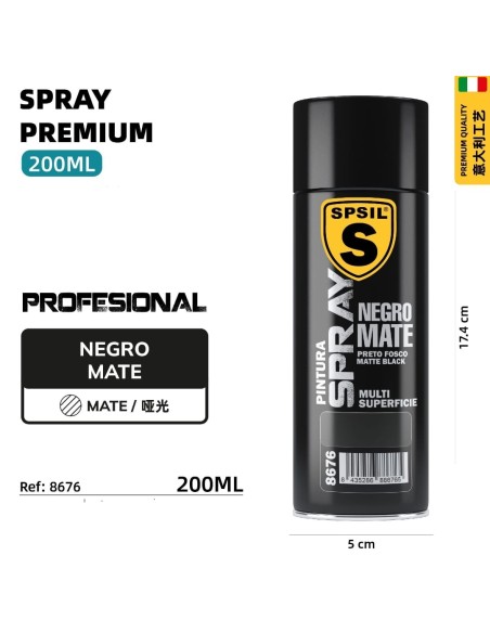 SPRAY 200ML NEGRO MATE